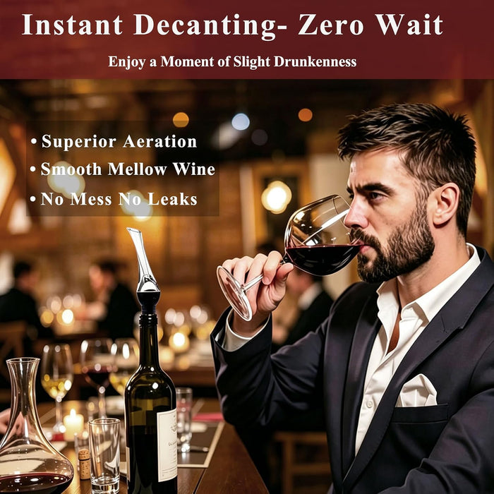 Wine Aerator Pourer Spout, Premium Aerating Pourers with Gift Packing, Wine Pourer Aerator, Easy to Use for Enhancing Wi