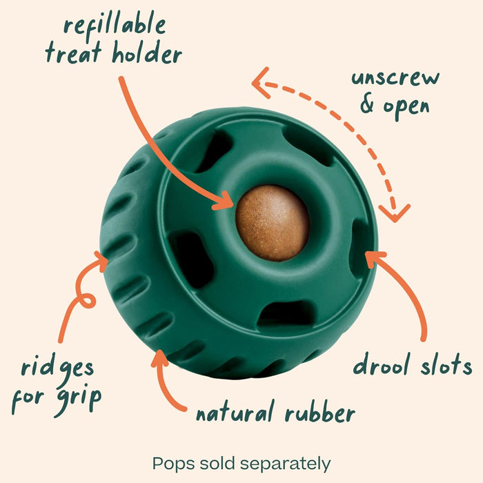 Pupsicle Interactive Dog Ball Toy for Dogs 25-75 lbs - Green