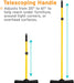 Pet Hair Removal Rubber Broom, 61" Telescopic Handle