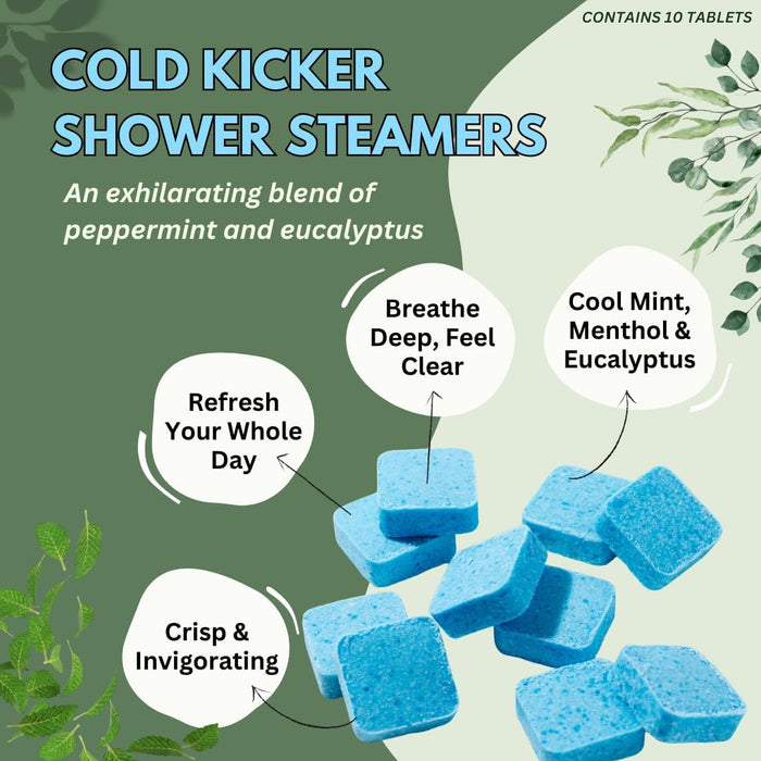 Cold Kicker Shower Steamers Aromatherapy Relief - 10 Pack