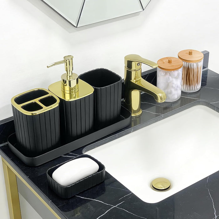 9PCS Black and Gold Bathroom Accessories Set