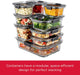 Brilliance Glass Storage 4.7-Cup Food Containers with Lids Set of 3 Clear
