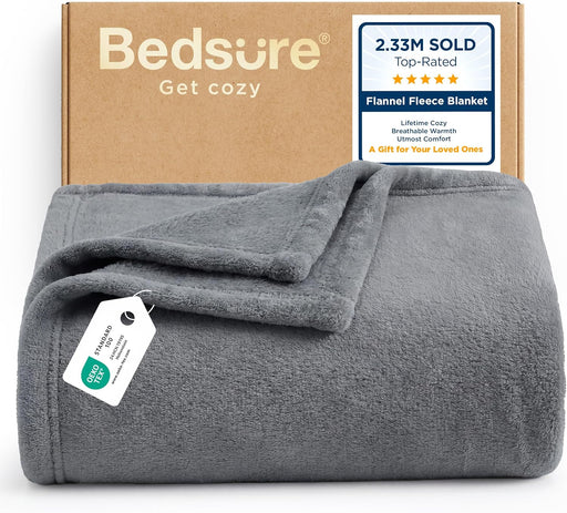 Soft Fleece Throw Bed Blanket for Couch Grey - Lightweight Fuzzy Cozy Halloween Decorations Blankets and Throws for Sofa