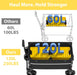 Collapsible Wagon Cart with Wheels Foldable - Folding Utility Heavy Duty Wagons Carts for Grocery Sports Garden Shopping Camping Wheelbarrows (Black, 120L)