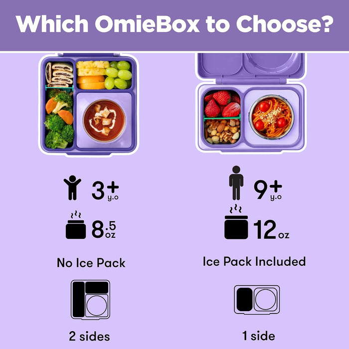 Box Kids Insulated Leakproof Bento Lunch Box with Food Jar (Purple Plum)