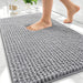 Thick Chenille Bathroom Rugs 30x20, Soft Absorbent Bath Mat, Grey