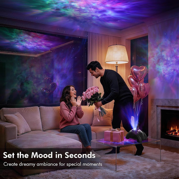Dual Lens Galaxy Star Projector, Aurora Night Light for Bedroom