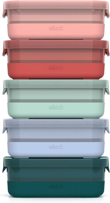 3.7 Cup Plastic Meal Prep Containers, 10 Pc, 5 Pack, Melon