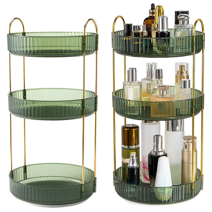 Three-Tier Rotating Cosmetic Organizer