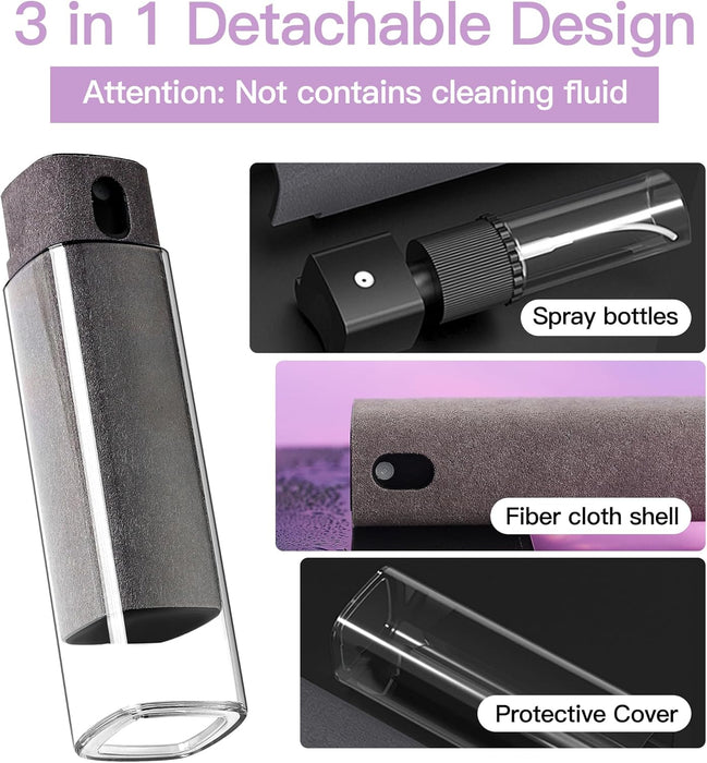 Touchscreen Screen Cleaner Kit 2 Pcs, Phone, Tablet and Car Screen Cleaner, Two in One Spray and Microfiber Cloth(Grey&P