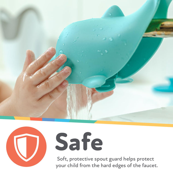 Bathtub Safety Spout Guard - Compatible with Most Standard Faucets - Bath Toys - Dolphin