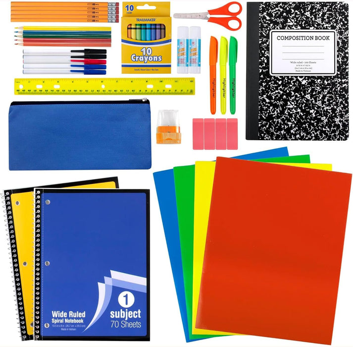 School Supplies Kit 45 Piece Grades K-12