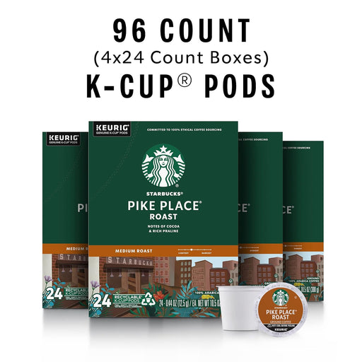 K-Cup Coffee Pods, Medium Roast Hot or Iced Coffee, Pike Place Roast, 96 Keurig Pods ​