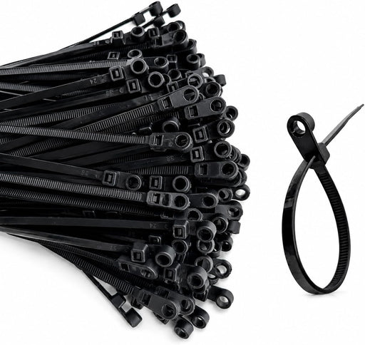 200 Pack 6 Inch Plastic Zip Ties with Screw Holes