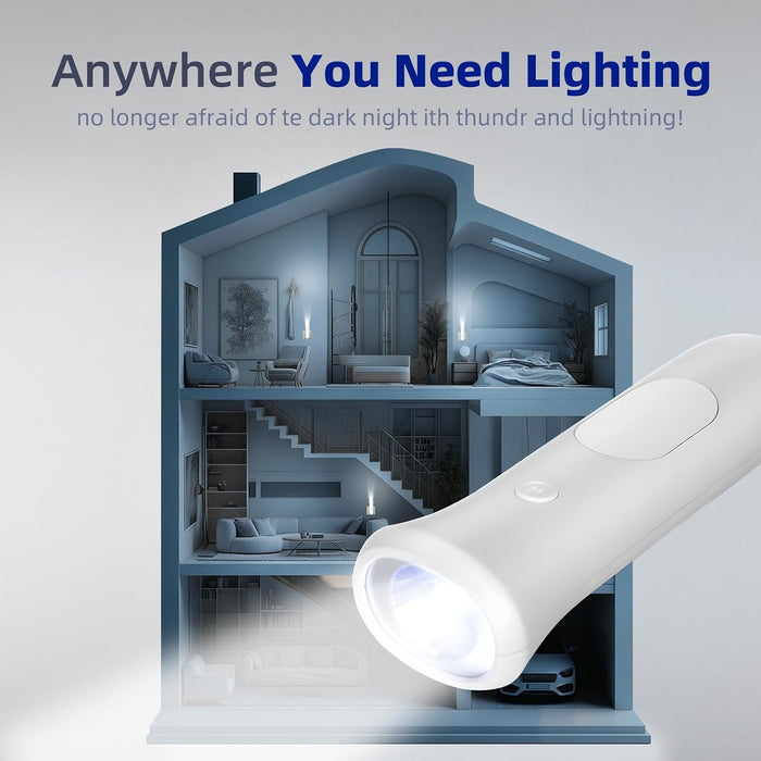 4 in 1 Emergency Lights for Home Power Failure, 3 Pcs Rechargeable LED Flashlight Plug in Wall, Automatic Turn-On Power Outage Night Light Flashlight for Hurricane Preparedness Items