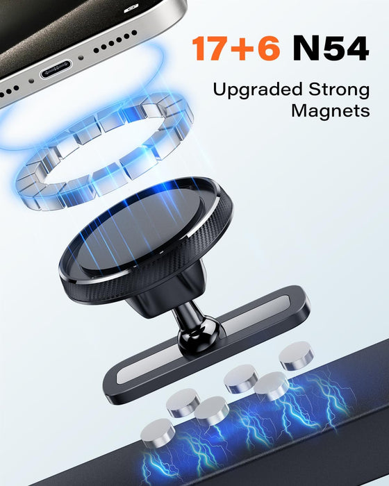 Gym Magnetic Phone Holder, Aluminum Alloy Base & Ball Joint, Black
