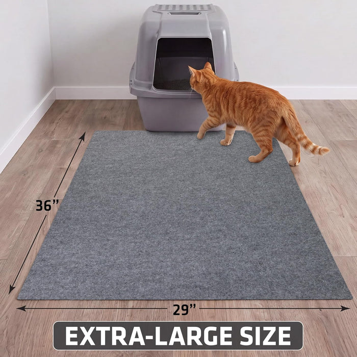 Cat Litter Box Mat, Litter Trapping Mat, Light Grey, 29x36 XL