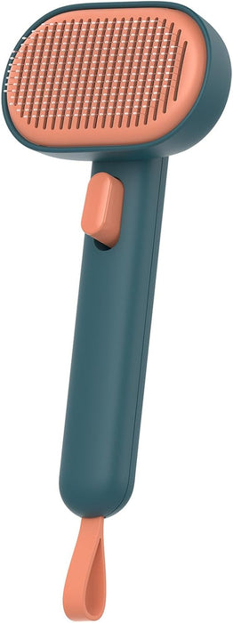 Skin Friendly Self-Cleaning Slicker Brush for Dogs & Cats, Gentle Pet Grooming Tool for Shedding & Deshedding, Efficient Hair Remover for Long & Short Haired Pets