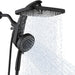 Rain Shower Head with Handheld Showerhead, Black 1.75GPM 460311
