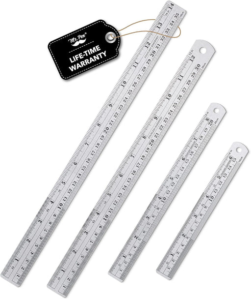 - Metal Straight Edge Ruler, 4 pcs, 6", 8", 12", 14"