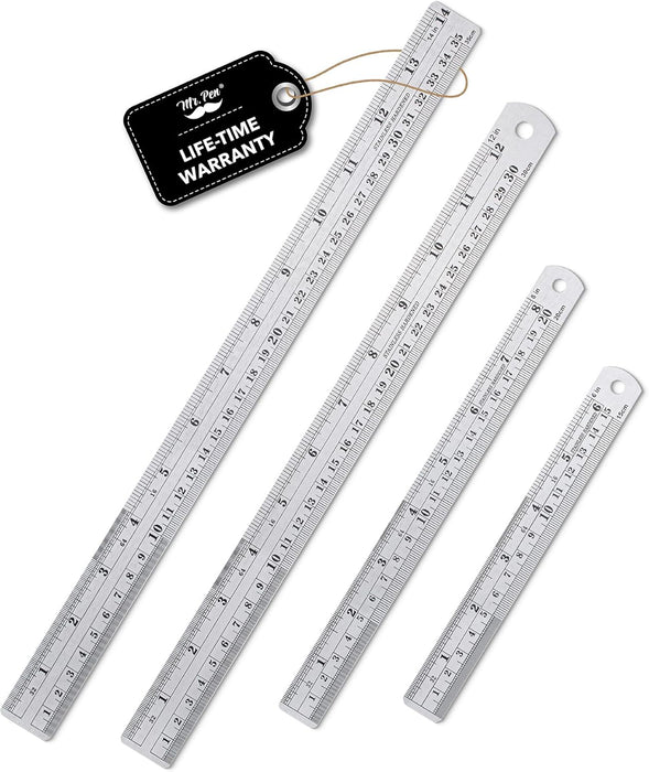 - Metal Straight Edge Ruler, 4 pcs, 6", 8", 12", 14"