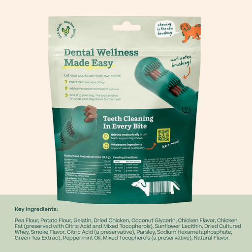 Bite n' Brush Dog Dental Stick Refills for Chew Toy, Chicken, 18 Count