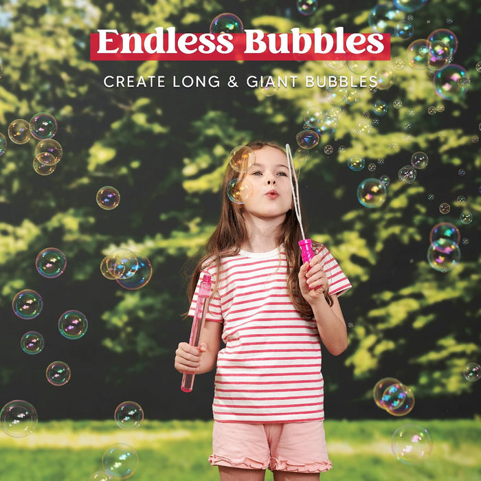 14.6’’ Big Bubble Wands for Kids, 6 PCS Bubble Wand with Refill Solution for Summer Toy Party Favor, Outdoors Toy Activi