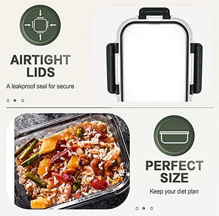 10 Packs 30 oz Glass Meal Prep Containers with Lids