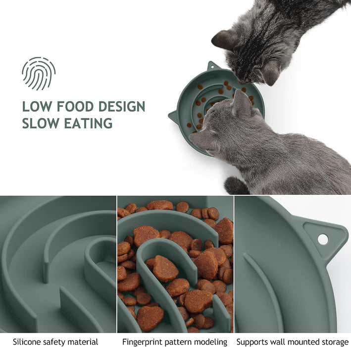 Slow Feeder Cat Bowl Silicone Pet Puzzle Feeder for Slow Eating