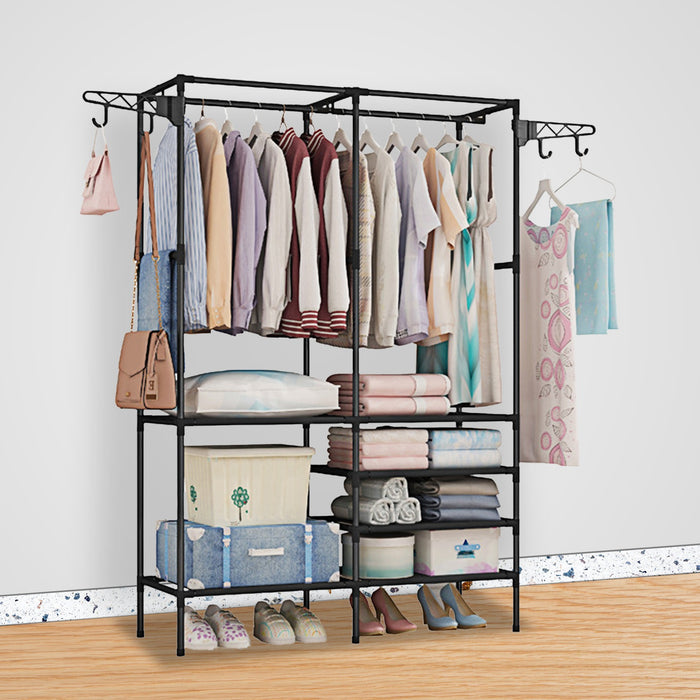 Freestanding Metal Garment and Shoe Rack