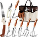 Garden Tool Set,10 Pcs Heavy Duty Gardening Hand Tool Kit for Women Aluminum with Non Slip Ergonomic Handle, Storage Tot