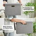 17" Large Fabric Storage Box with Lids, 3-Pack, Gray