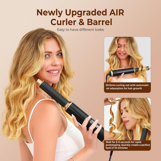 5 in 1 Blow Dryer Brush, Upgrade Hair Dryer Brush Air Curler Air Curl Wrap