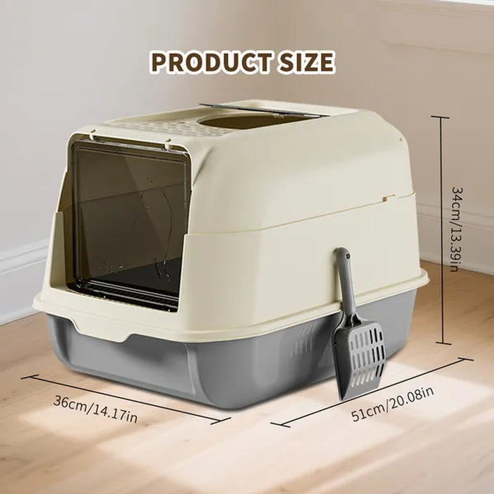 Double-Door Enclosed Cat Litter Box