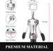 Wine Opener, Heavy-Duty Zinc Alloy Wing Corkscrew, Premium Beer Bottle Opener, Multifunctional Wine Accessories with Erg