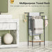 39.4" Freestanding Towel Rack for Bathroom, Blanket Rack with Shelf
