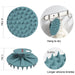 One-piece Silicone Scalp Massager Shampoo Brush Hair Wash, Dark Green