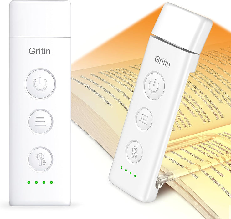 Book Light Rechargeable, Clip on LED Reading Light for Books in Bed
