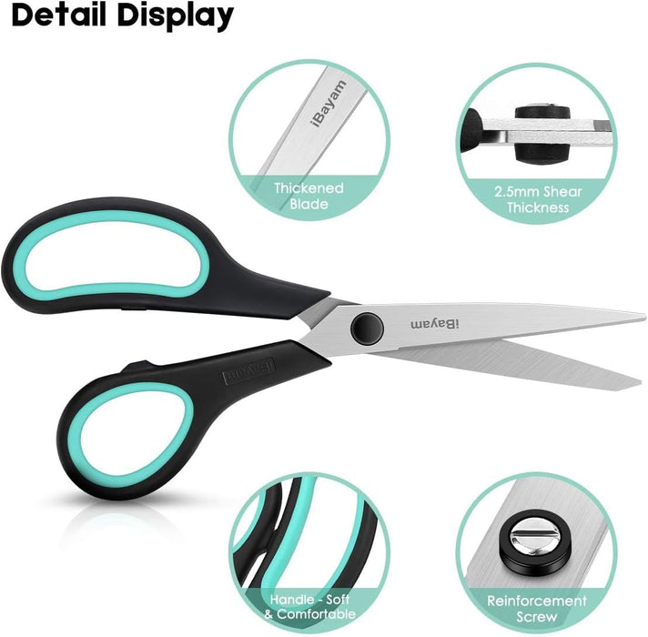 8.5" Heavy Duty Scissors All Purpose for Office School Crafts Sewing