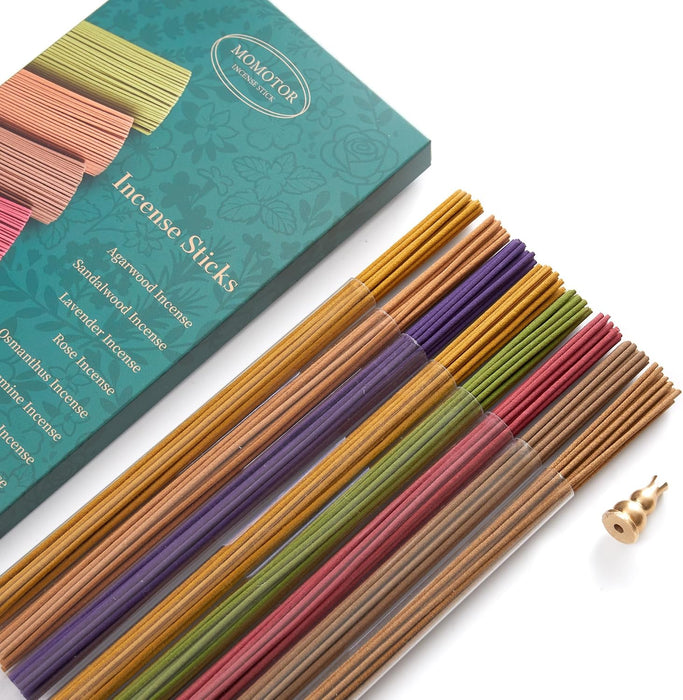 Premium Incense Sticks Variety Set, 160 Incense Sticks (8 Scents x 20), Handcrafted with Essential Oils, Long Burning Incense for Yoga, Meditation, Relaxation & Home Use