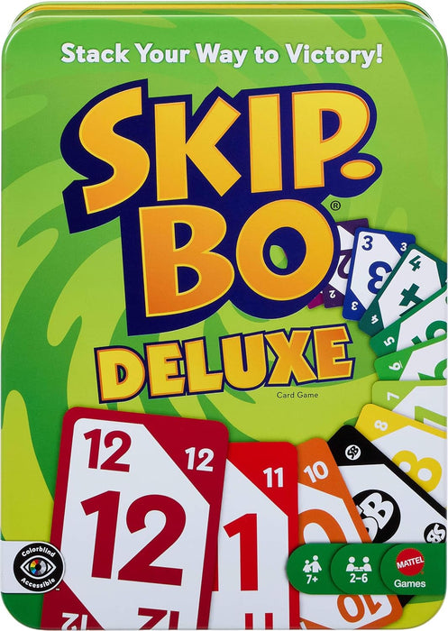 Skip-Bo Deluxe Card Game Tin, Ages 7+, Players 2-6