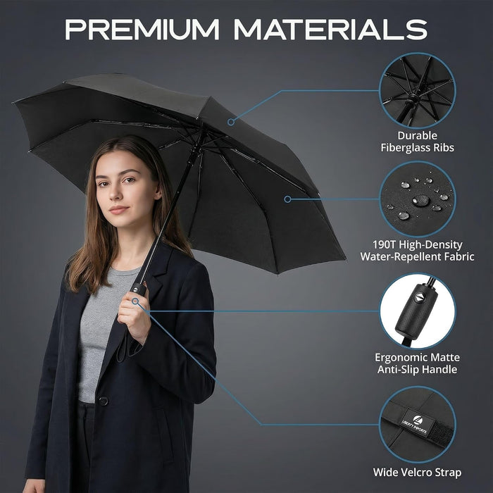 3 Pack Windproof Travel Umbrellas Compact Auto Open