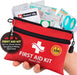 Travel First Aid Kit for Car - Small Mini Emergency Kit, 100 Piece Waterproof First Aid Kit for Home, Camping, Boat & Hi
