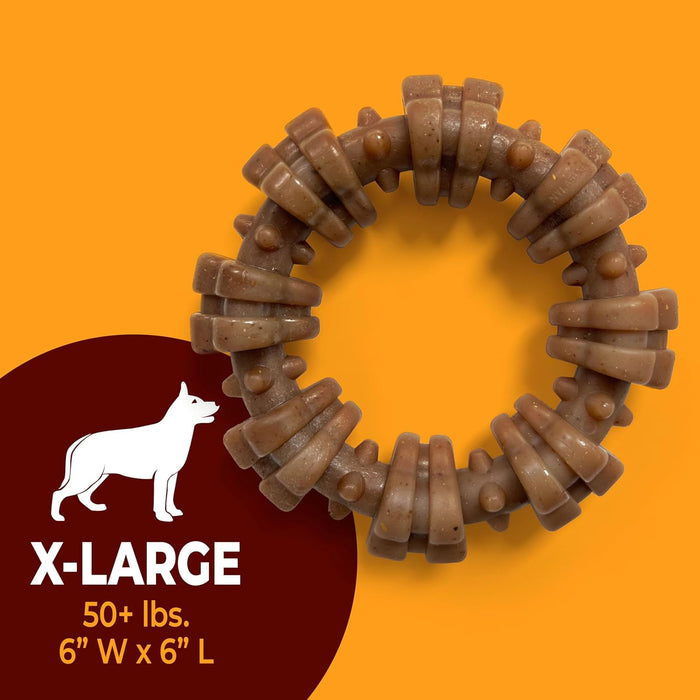 Strong Chew Ring Dog Toy, Chew Toy Made with Real Beef & Chicken