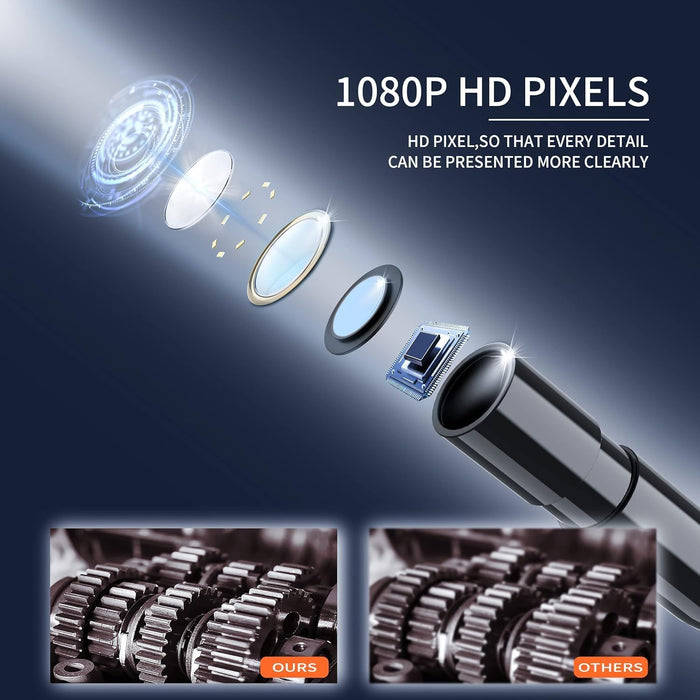 Endoscope Camera with Light, 1080P HD Borescope