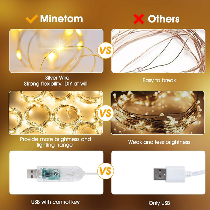 Curtain Lights, 300 LED Dimmable Twinkle Fairy Lights, 8 Modes