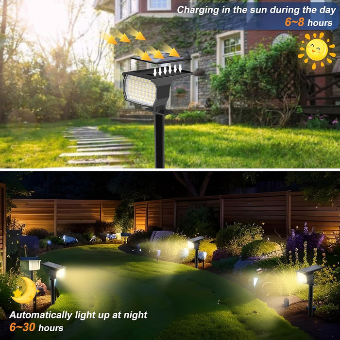 Solar Spot Lights Outdoor Waterproof Spotlights 12 Pack Warm White