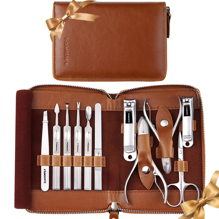 Stainless Steel Manicure Set 11-in-1 Professional Nail Clipper Kit