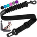 Dog Seat Belt, Durability Retractable Dog Car Harness Adjustable Dog Seat Belt for Vehicle Nylon Pet Safety Seat Belts Heavy Duty & Elastic (1 Pack Black)