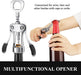Wine Opener, Heavy-Duty Zinc Alloy Wing Corkscrew, Premium Beer Bottle Opener, Multifunctional Wine Accessories with Erg